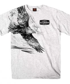 Hot Leathers 2022 Sturgis Motorcycle Rally SPB1026 Men’s Pencil Eagle Ash T Shirt