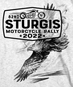 Hot Leathers 2022 Sturgis Motorcycle Rally SPB1026 Men’s Pencil Eagle Ash T Shirt