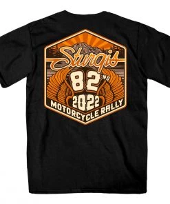 Hot Leathers 2022 Sturgis Motorcycle Rally SPB1029 Men’s 82nd Logo Black T Shirt Riding Gear