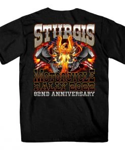 Hot Leathers 2022 Sturgis Web Exclusive SPB1037 Men's Black Eagle Explosion T Shirt Riding Gear