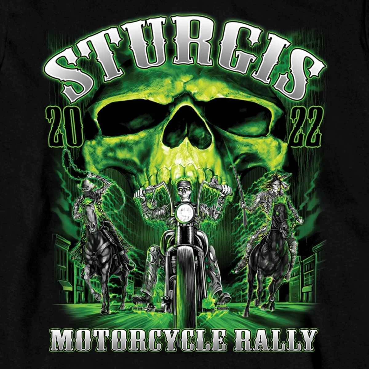 Hot Leathers 2022 Sturgis Motorcycle Rally #1 Design SPB2001 Men's Black Skull Riders Long Sleeve