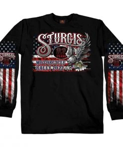 Hot Leathers Riding Gear 2022 Sturgis Motorcycle Rally SPB2017 Men's Black Freedom Ride Long Sleeve