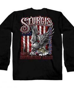 Hot Leathers Riding Gear 2022 Sturgis Motorcycle Rally SPB2017 Men's Black Freedom Ride Long Sleeve
