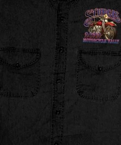 Hot Leathers 2022 Sturgis Motorcycle Rally SPB5033 Rushmore Men's Sleeveless Black Denim Shirt