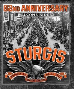 Hot Leathers 2022 Sturgis Motorcycle Rally SPB5041 Main Street Photo Men's Sleeveless Charcoal Dye Denim Shirt Sleveless Denim Shirts