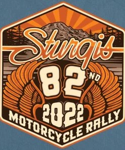 Hot Leathers 2022 Sturgis Motorcycle Rally SPB5042 Men's Blue 82nd Logo Sleeveless Denim Shirt Sleveless Denim Shirts