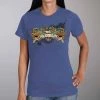 Hot Leathers Official 2021 Sturgis Motorcycle Rally SPL1741 Ladies Heather Blue Tattoo Eagle T Shirt Riding Gear