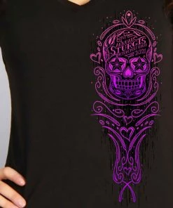 Hot Leathers Official 2021 Sturgis Motorcycle Rally SPL1742 Ladies Black Sugar Skull T Shirt