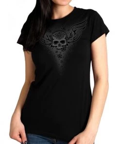 Hot Leathers 2022 Sturgis Motorcycle Rally SPL1795 Ladies Black Tribal Ride T Shirt Riding Gear