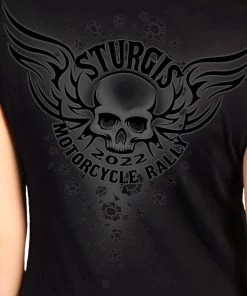 Hot Leathers 2022 Sturgis Motorcycle Rally SPL1795 Ladies Black Tribal Ride T Shirt Riding Gear