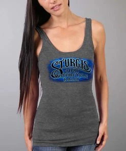 Hot Leathers Official 2021 Sturgis Motorcycle Rally SPL2734 Ladies Heather Dark Grey #1 Design American Spirit Tank Top Riding Gear