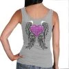 Hot Leathers Riding Gear Official 2021 Sturgis Motorcycle Rally SPL2754 Ladies Heather Gray Heart Angel Wings Tank Top