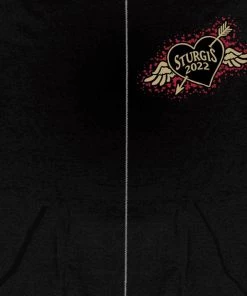 Hot Leathers 2022 Sturgis Motorcycle Rally SPL4793 Ladies Rose Wings Zip Up Sweatshirt