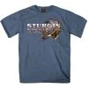 Riding Gear Hot Leathers SPM1005 Sturgis Hoop Eagle Double Sided Short Sleeve Heather Royal Blue T-Shirt