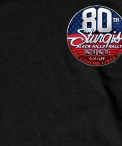 Hot Leathers Official 2020 Sturgis Motorcycle Rally 80th Anniversary Logo T-Shirt SPM1878 Riding Gear