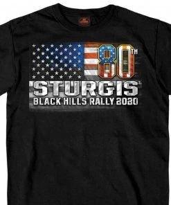 Hot Leathers Official 2020 Sturgis Motorcycle Rally 80th Anniversary Rushmore T-shirt SPM1894 Riding Gear
