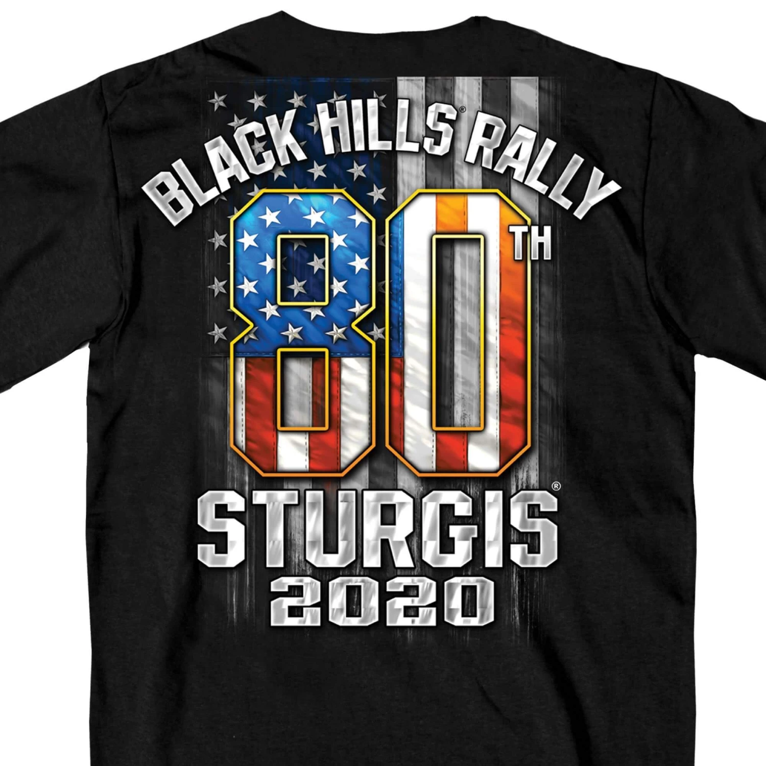 Hot Leathers Official 2020 Sturgis Motorcycle Rally 80th Anniversary Rushmore T-shirt SPM1894 Riding Gear