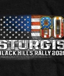 Hot Leathers Official 2020 Sturgis Motorcycle Rally 80th Anniversary Rushmore T-shirt SPM1894 Riding Gear