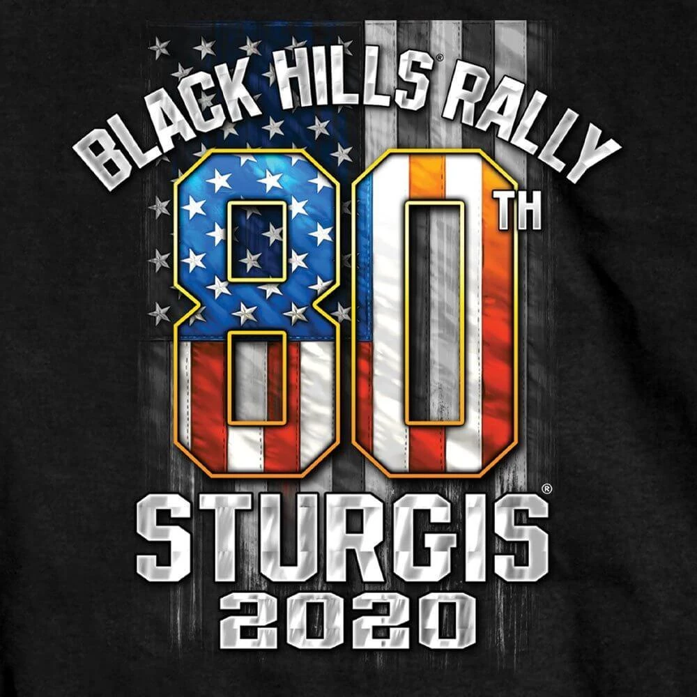 Hot Leathers Official 2020 Sturgis Motorcycle Rally 80th Anniversary Rushmore T-shirt SPM1894 Riding Gear