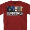 Hot Leathers Official 2020 Sturgis Motorcycle Rally 80th Anniversary Flag Cardinal Red T-Shirt SPM1895