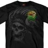 Hot Leathers Official 2021 Sturgis SPM1940 Men’s Motorcycle Rally Web Exclusive Skeleton Chief Short Sleeve Black T-Shirt