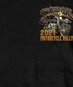 Hot Leathers Official 2021 Sturgis Motorcycle Rally SPM1945 Men’s Black Rushmore T Shirt