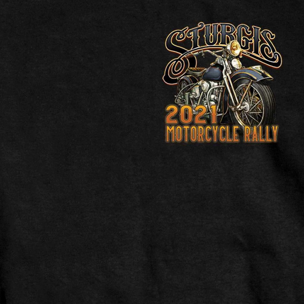 Hot Leathers Official 2021 Sturgis Motorcycle Rally SPM1945 Men’s Black Rushmore T Shirt