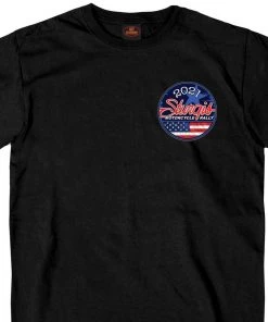 Hot Leathers Riding Gear Official 2021 Sturgis Motorcycle Rally SPM1949 Men’s Black Main Street Photo T Shirt