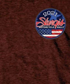 Hot Leathers Official 2021 Sturgis Motorcycle Rally SPM1950 Men’s Russet Main Street Photo T Shirt