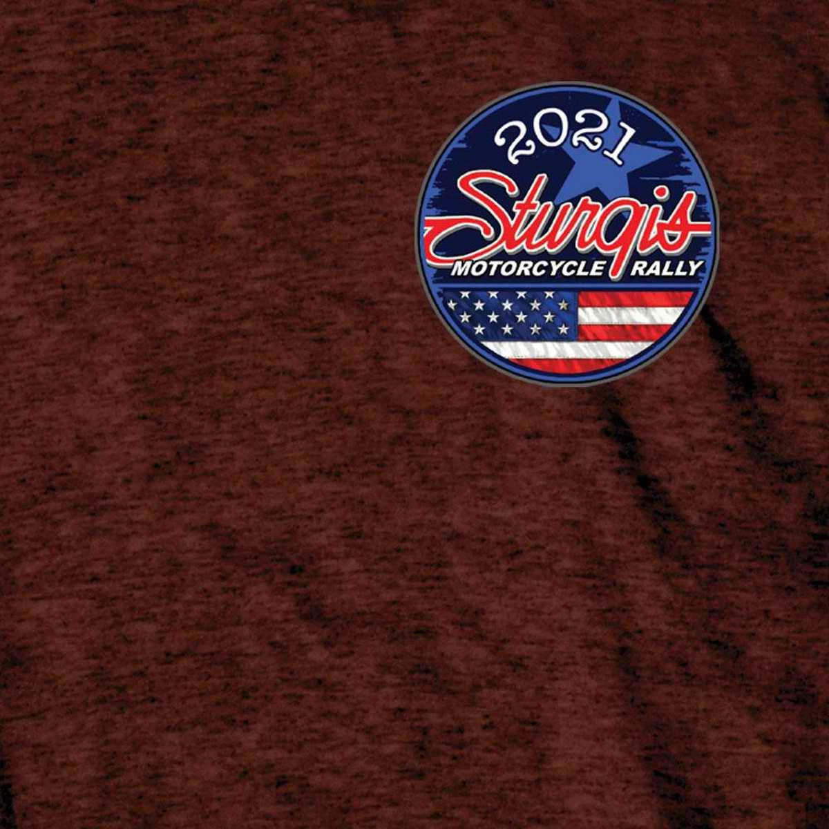 Hot Leathers Official 2021 Sturgis Motorcycle Rally SPM1950 Men’s Russet Main Street Photo T Shirt