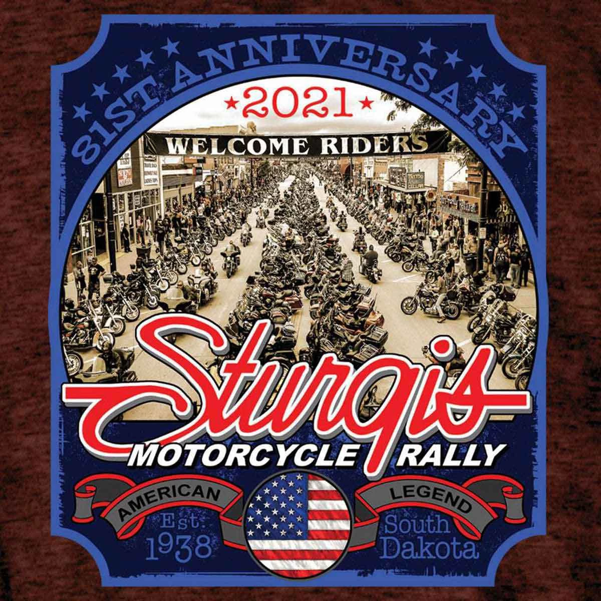 Hot Leathers Official 2021 Sturgis Motorcycle Rally SPM1950 Men’s Russet Main Street Photo T Shirt