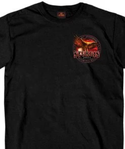 Hot Leathers Riding Gear Official 2021 Sturgis Motorcycle Rally SPM1953 Men’s Black Flag Bike T Shirt