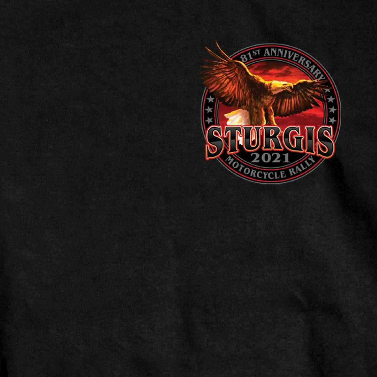 Hot Leathers Riding Gear Official 2021 Sturgis Motorcycle Rally SPM1953 Men’s Black Flag Bike T Shirt