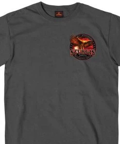 Hot Leathers Riding Gear Official 2021 Sturgis Motorcycle Rally SPM1954 Men’s Charcoal Flag Bike T Shirt