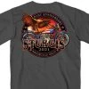 Hot Leathers Riding Gear Official 2021 Sturgis Motorcycle Rally SPM1954 Men’s Charcoal Flag Bike T Shirt
