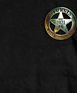 Hot Leathers Riding Gear Official 2021 Sturgis Motorcycle Rally SPM1957 Men’s Black Saloon T Shirt