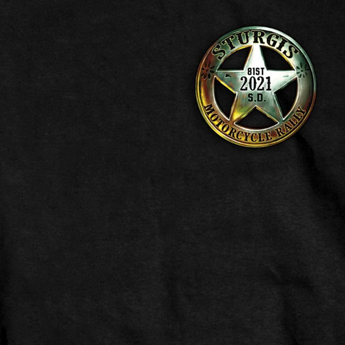 Hot Leathers Riding Gear Official 2021 Sturgis Motorcycle Rally SPM1957 Men’s Black Saloon T Shirt