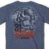 Hot Leathers Official 2021 Sturgis Motorcycle Rally SPM1969 Men’s Heather Navy Wild Buffalo T Shirt