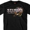 Hot Leathers Official 2021 Sturgis SPM1973 Men’s Motorcycle Rally Hoop Eagle Black T-Shirt