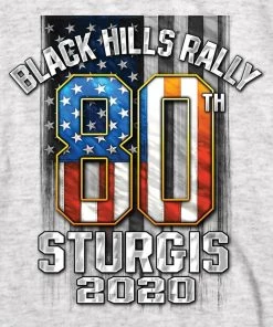 Hot Leathers Riding Gear Official 2020 Sturgis Motorcycle Rally 80th Anniversary Flag Ash Long Sleeve SPM2898