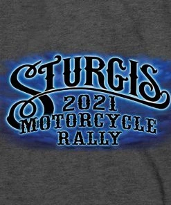 Hot Leathers Riding Gear Official 2021 Sturgis Motorcycle Rally SPM2987 Men’s Charcoal #1 Design American Spirit Long Sleeve