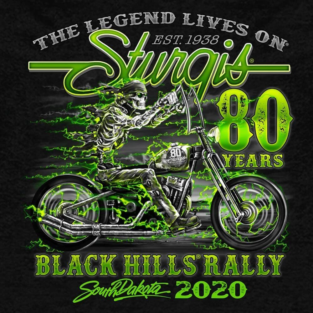 Hot Leathers Motorcycle Jackets Official 2020 Sturgis Motorcycle Rally #1 Design Skeleton Rider Zip-Up Sweatshirt SPM4869