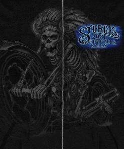 Hot Leathers Motorcycle Jackets Official 2021 Sturgis Motorcycle Rally SPM4941 Men’s Black #1 Design American Spirit Hoodie