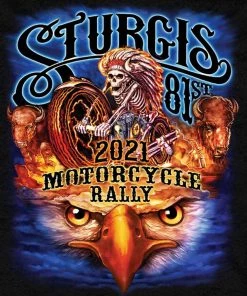 Hot Leathers Motorcycle Jackets Official 2021 Sturgis Motorcycle Rally SPM4941 Men’s Black #1 Design American Spirit Hoodie