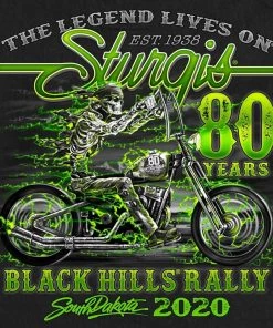 Hot Leathers Official Sturgis SPM5869 Men’s Motorcycle Rally #1 Design Skeleton Rider Black Denim Vest