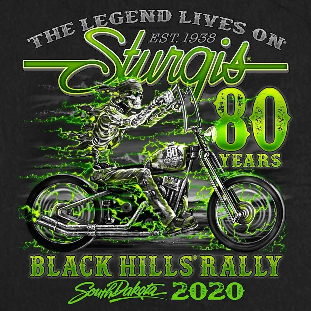 Hot Leathers Official Sturgis SPM5869 Men’s Motorcycle Rally #1 Design Skeleton Rider Black Denim Vest