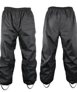 Xelement RN4760 Men's Black 2-Piece Motorcycle Rain Suit With Boot Straps Riding Gear