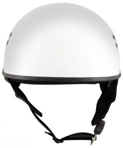 Outlaw Helmets Outlaw T68'The O.G.' Advanced White Glossy Motorcycle Skull Cap Half DOT Helmet
