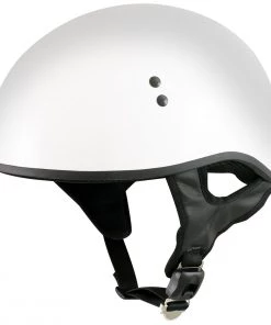 Outlaw Helmets Outlaw T68'The O.G.' Advanced White Glossy Motorcycle Skull Cap Half DOT Helmet