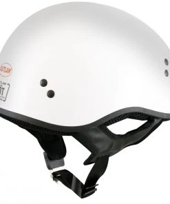 Outlaw Helmets Outlaw T68'The O.G.' Advanced White Glossy Motorcycle Skull Cap Half DOT Helmet